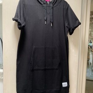 Calvin Klein Black Hoodie with Pink Neck Tag
